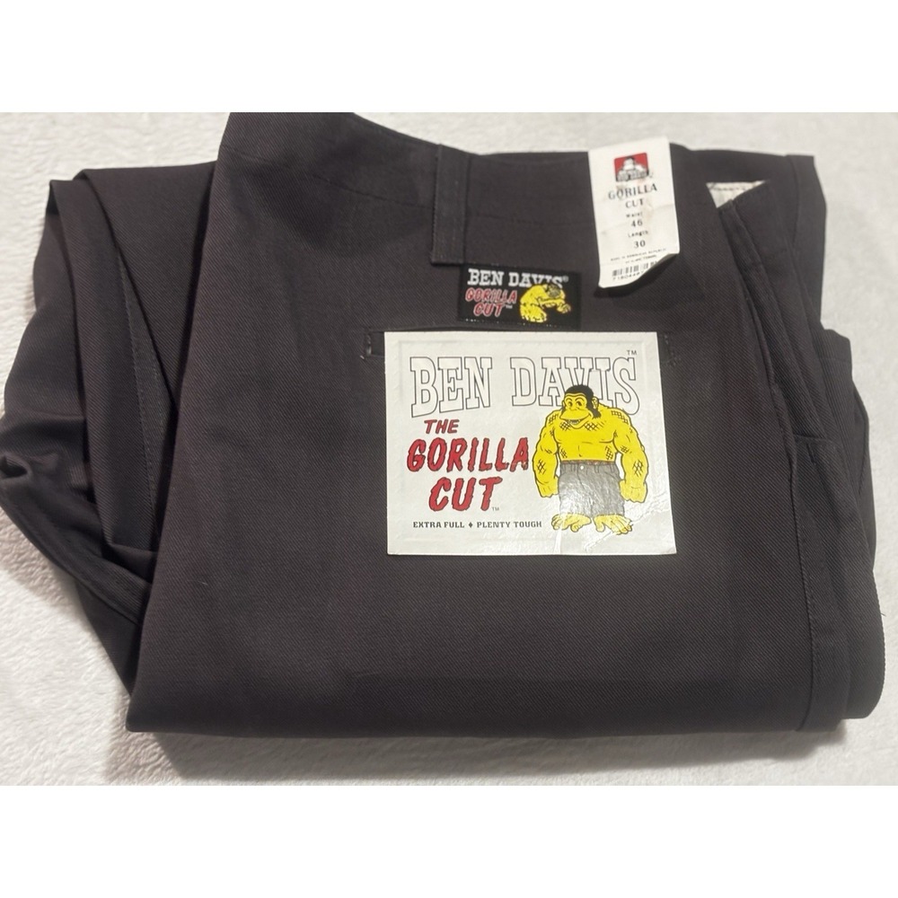 NEW Ben Davis Gorilla Cut Mens‎ 46x30 Chino Pants Gray Workwear Vintage